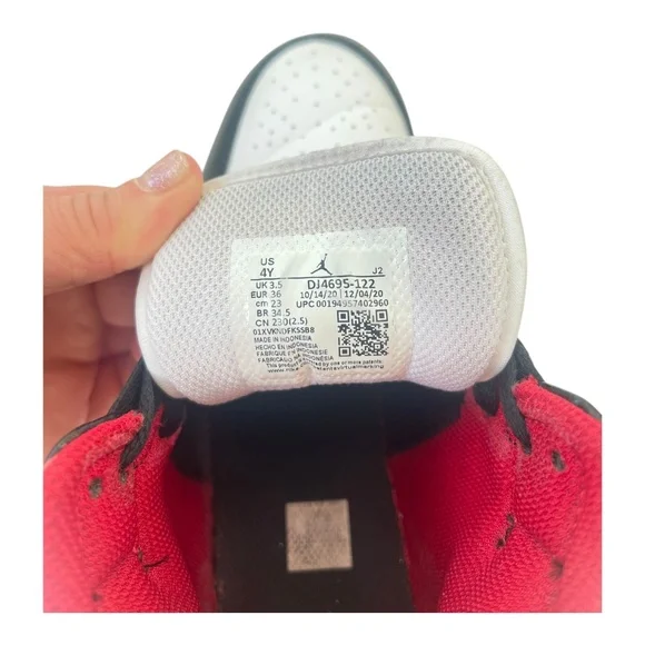 Jordan Women's 1 Mid Gym Red Panda Shoes sz 4Y EUR 36, 23 cm UK 3.5 -DJ4695-122 - Picture 11 of 14